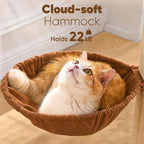 FUKUMARU Retro-Modern Cat Tree, 4 in 1 Large Cat Tower with Hammock & Condo