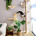 FUKUMARU Wall-Mounted Cat Tree for Small & Medium Cats