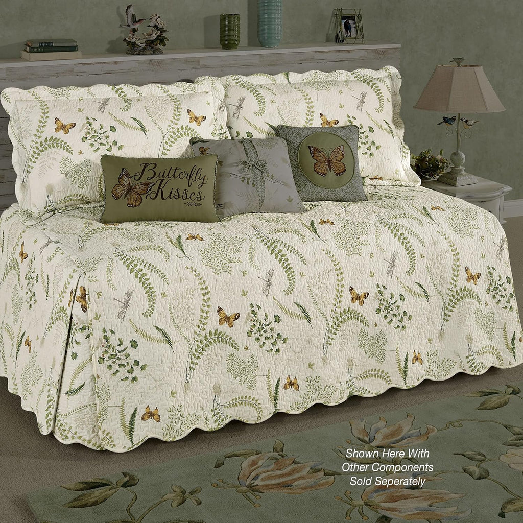 Touch of Class Floral Butterfly Eden Daybed Set, Eggshell, 3 Pc Set
