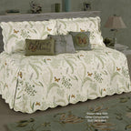 Touch of Class Floral Butterfly Eden Daybed Set, Eggshell, 3 Pc Set