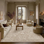 HUGEAR 8x10 Beige Neutral Area Rugs Washable Rug Carpet