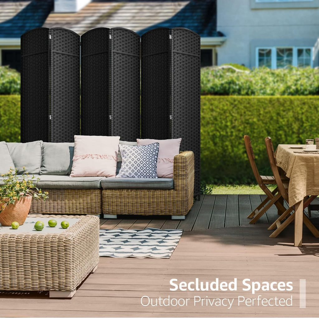 Sorbus Foldable Room Divider, Mesh Privacy Screen (6 Panel, Black)
