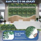 ECOOPTS 20"x20" Faux Ivy Privacy Fence Screen Artificial Boxwood Panels Topiary Hedge Plants for Indoor Outdoor Decoration, #8 Mixed Leaves, 18 Packs