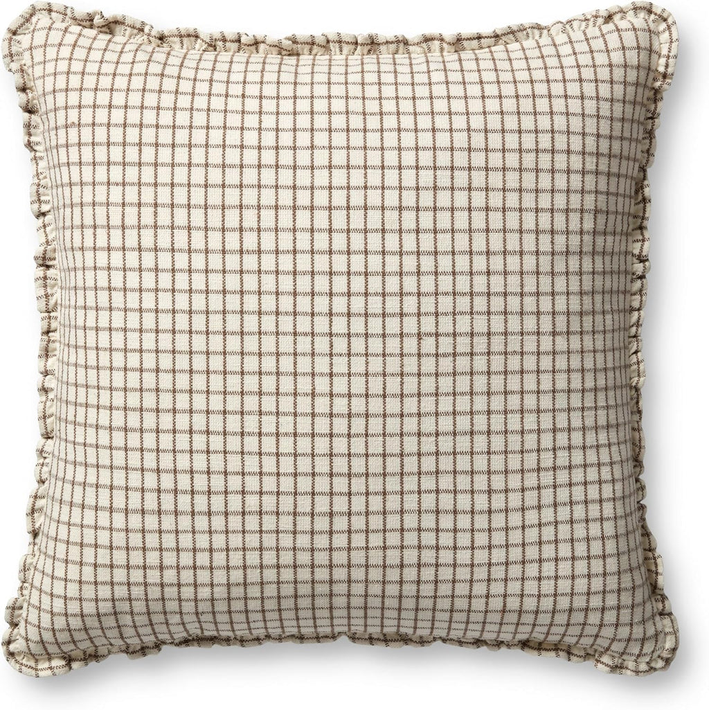Loloi Chris Loves Julia Dinah Ivory/Earth 22" x 22" Cover w/Down Pillow