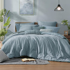 Monbix King Size Comforter Set Olive Green 7 Pieces Bed in a Bag