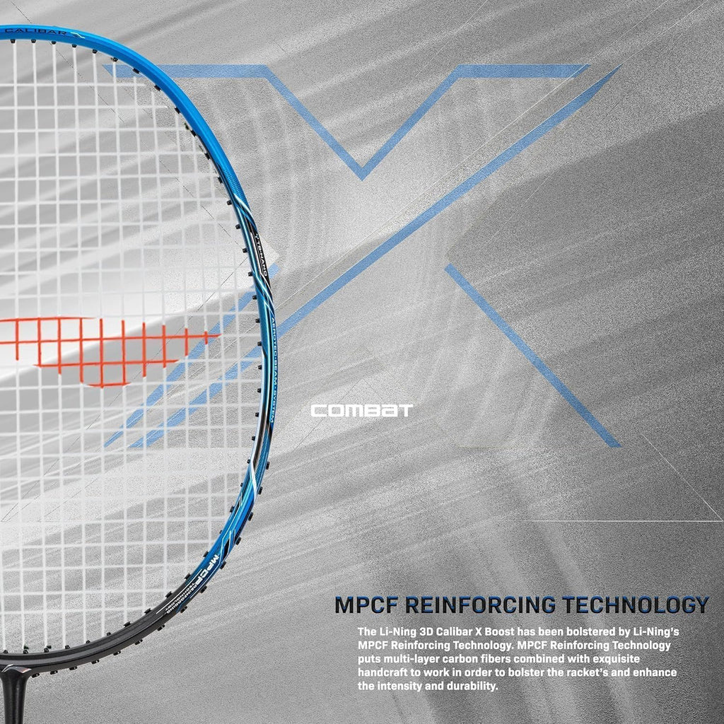 Li-Ning 3D Calibar X Combat Carbon Graphite Strung Racquets, 85 Grams, 30 Lbs String Tension and Free Full Cover