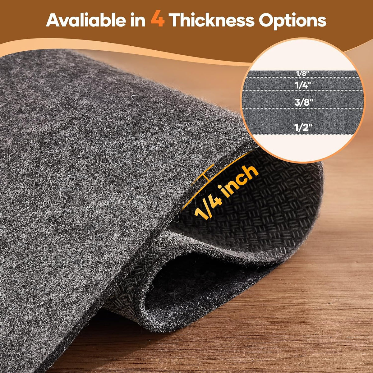 Veken Non Slip Cushioned Rug Pad Gripper, Felt and Silicone Backing, 9 x 12 Ft, 1/4 inch Thick Carpet Liner Protector Mat for Area Rugs and Hardwood Floors, with Over 99 Pcs Anti-Slip Strips Pattern