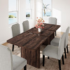 GarveeHome 63" Long Oval Dining Table with Wooden Base for 4-6 People