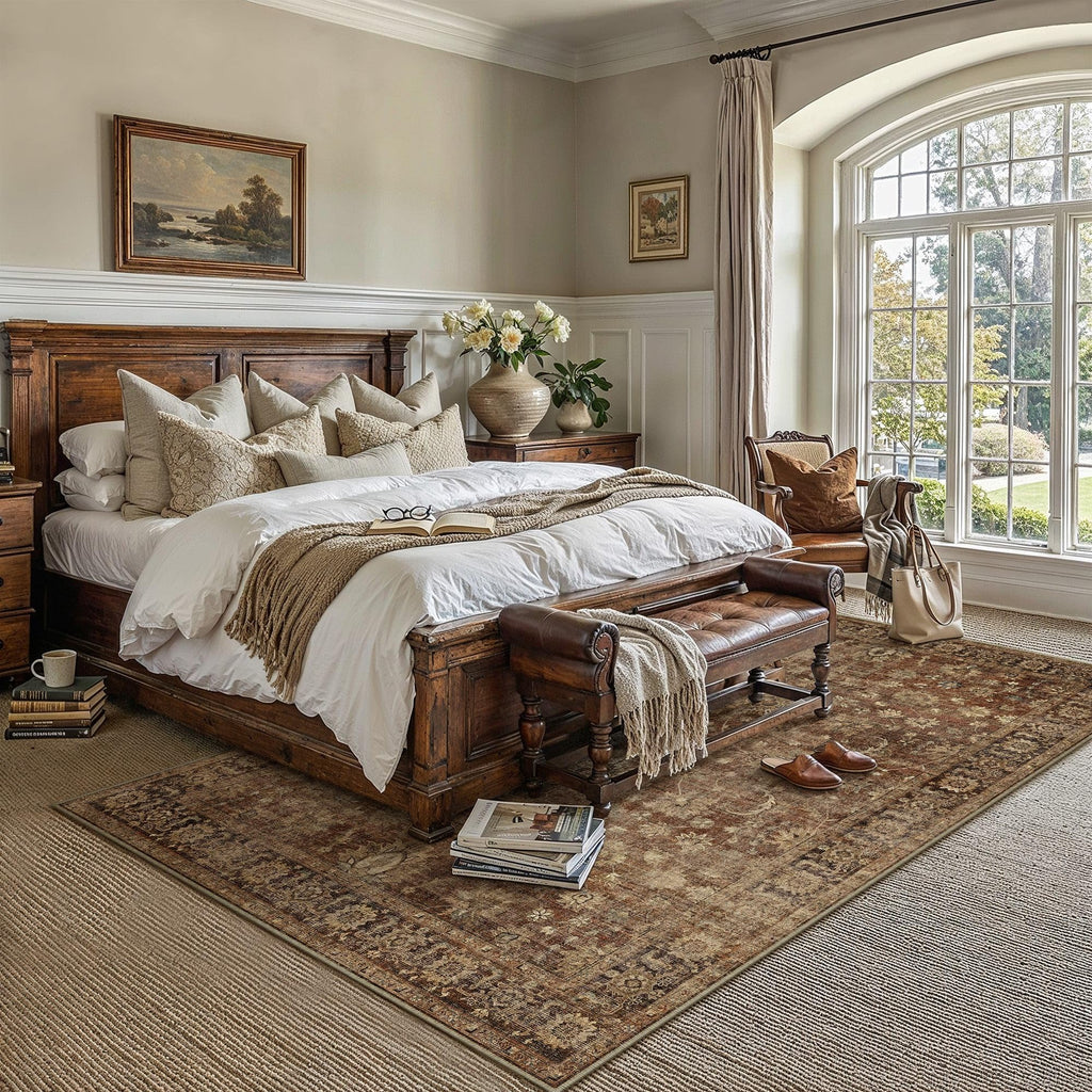 HUGEAR 8x10 Beige Neutral Area Rugs Washable Rug Carpet