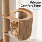 FUKUMARU Floor to Ceiling Cat Tree, 78-108in (6.5–9ft) Adjustable Cat Tower