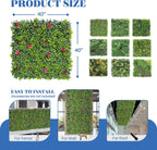 ECOOPTS 40"x40" Faux Ivy Privacy Fence Screen Artificial Boxwood Panels Topiary Hedge Plants for Indoor Outdoor Decoration, #1 Mixed Leave, 1 Pack