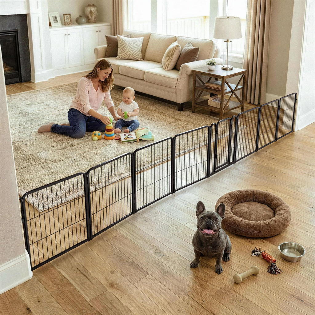 FXW Dog Gate, Extra Wide Adjustable for Openings Up to 165", 32" H