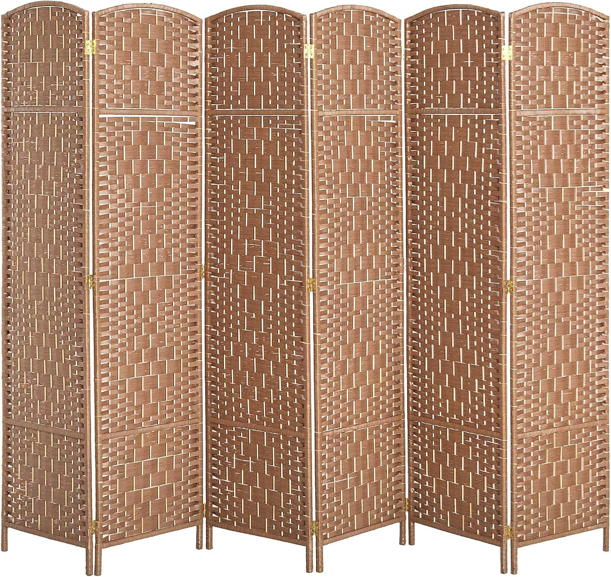 HOMCOM Room Divider 6-Panel, 6FT-Tall Folding Privacy Screen, Natural