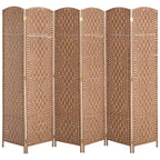 HOMCOM Room Divider 4-Panel, 6FT-Tall Folding Privacy Screen, Natural