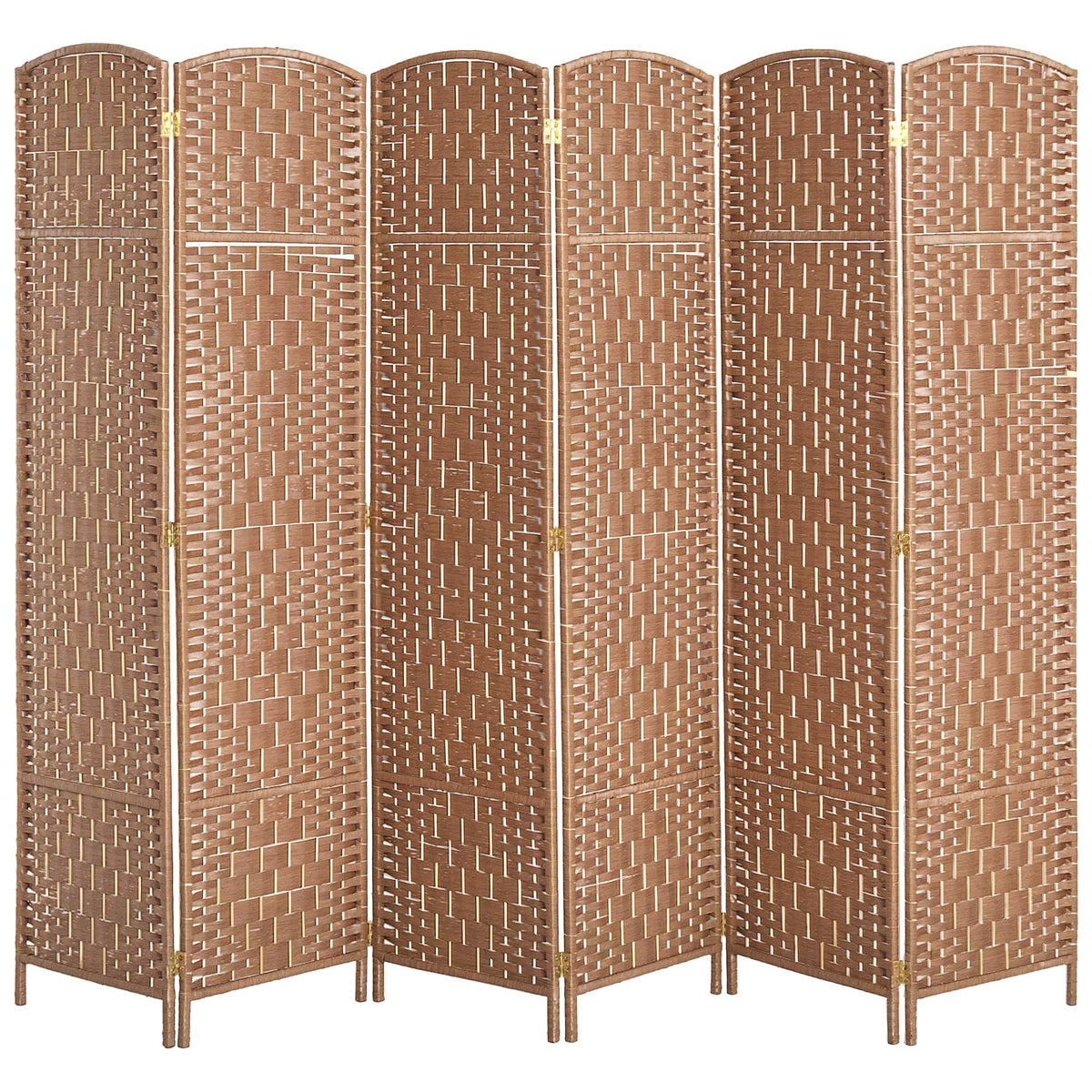 HOMCOM Room Divider 4-Panel, 6FT-Tall Folding Privacy Screen, Natural