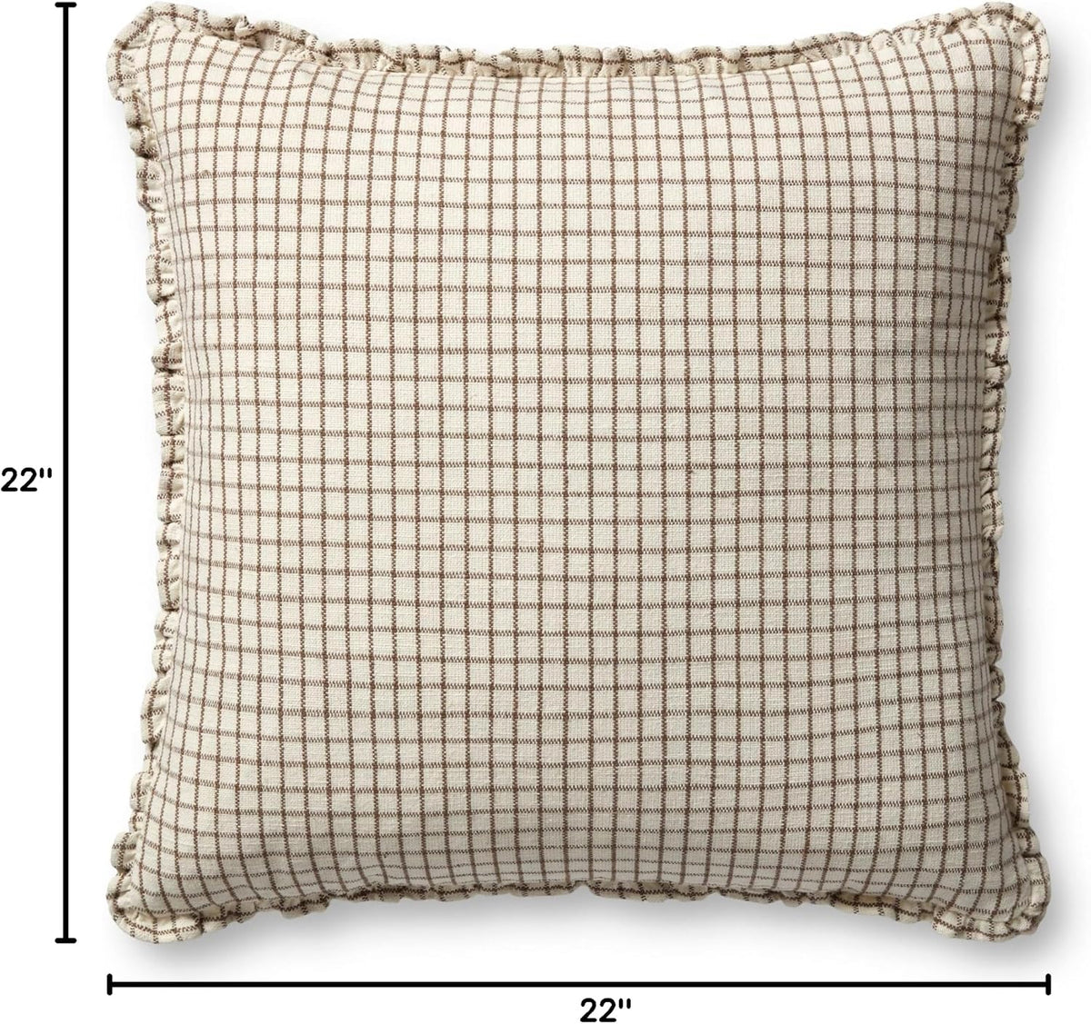 Loloi Chris Loves Julia Dinah Ivory/Earth 22" x 22" Cover w/Down Pillow