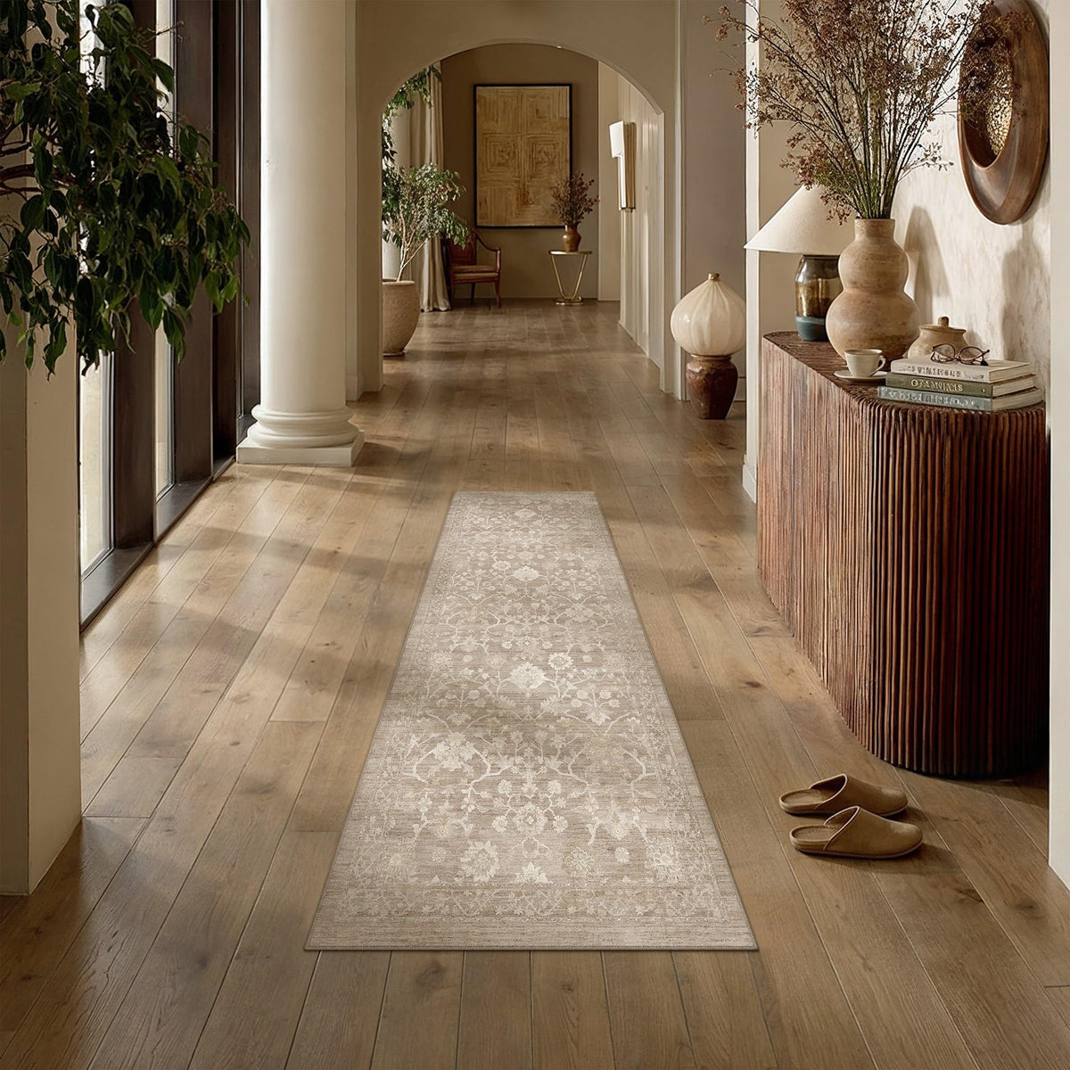 HUGEAR 8x10 Beige Neutral Area Rugs Washable Rug Carpet