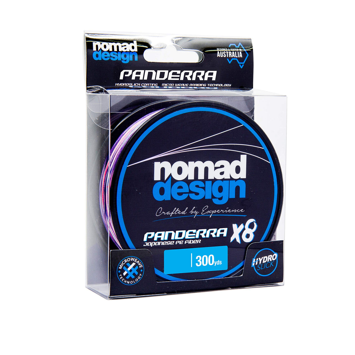 Nomad Design PANDERRA Cyan X8 Braid, Premium PE Fiber Fishing Line with Micro Weave Technology, Hydroslick Coating, and Increased Casting Distance.
