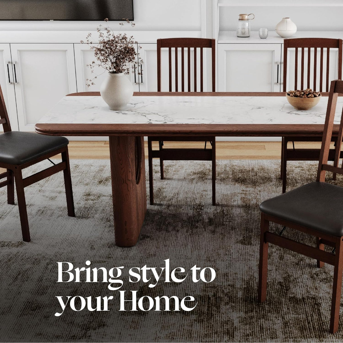 SIMPLEX Folding Wood Dining Chairs, Padded, No Assembly, 2 Pack