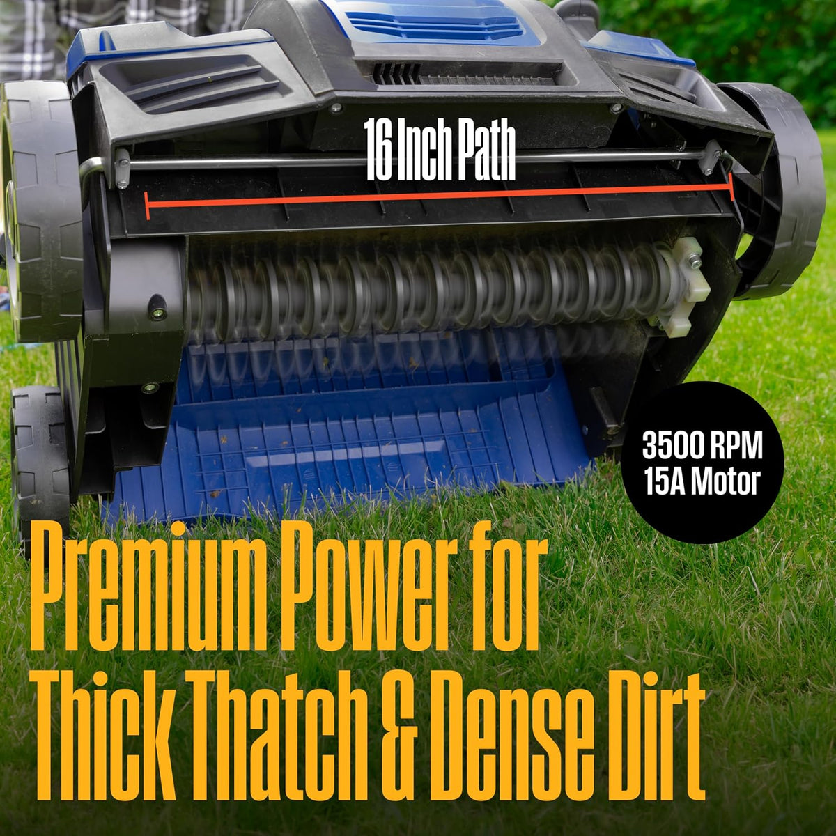 Westinghouse 16" 15-Amp 2-in-1 Electric Dethatcher and Scarifier with Collection Bag