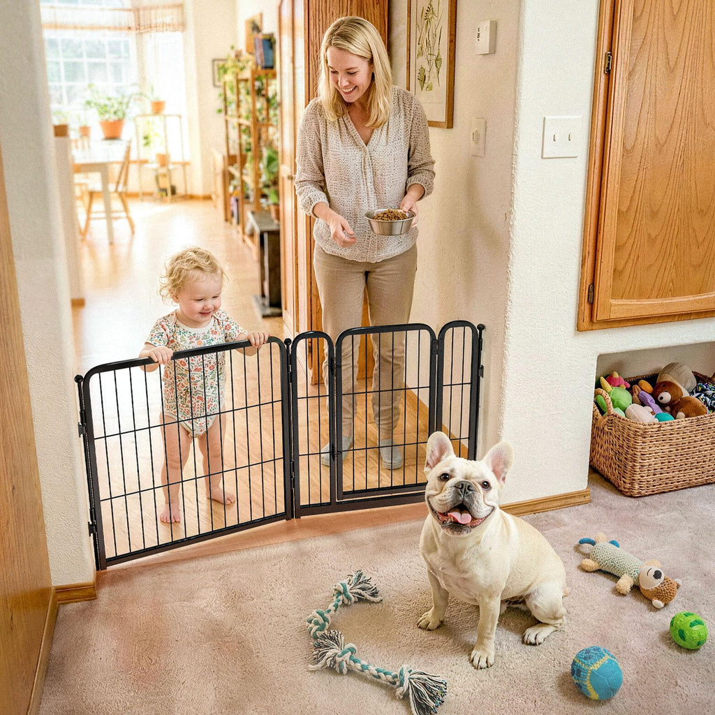 FXW Dog Gate, Extra Wide Adjustable for Openings Up to 111", 32" H
