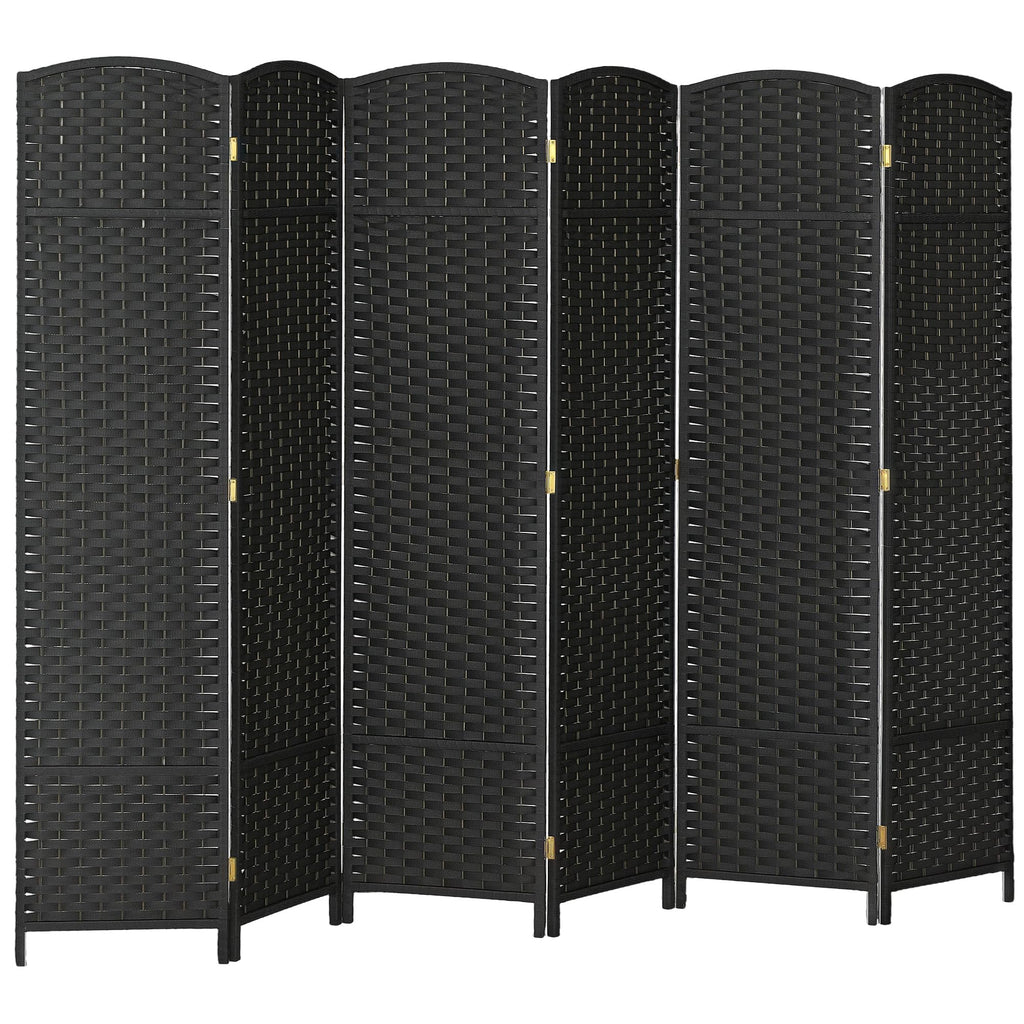 HOMCOM Room Divider 8 Panel Folding Privacy Screen 5.6' Tall Nature Wood