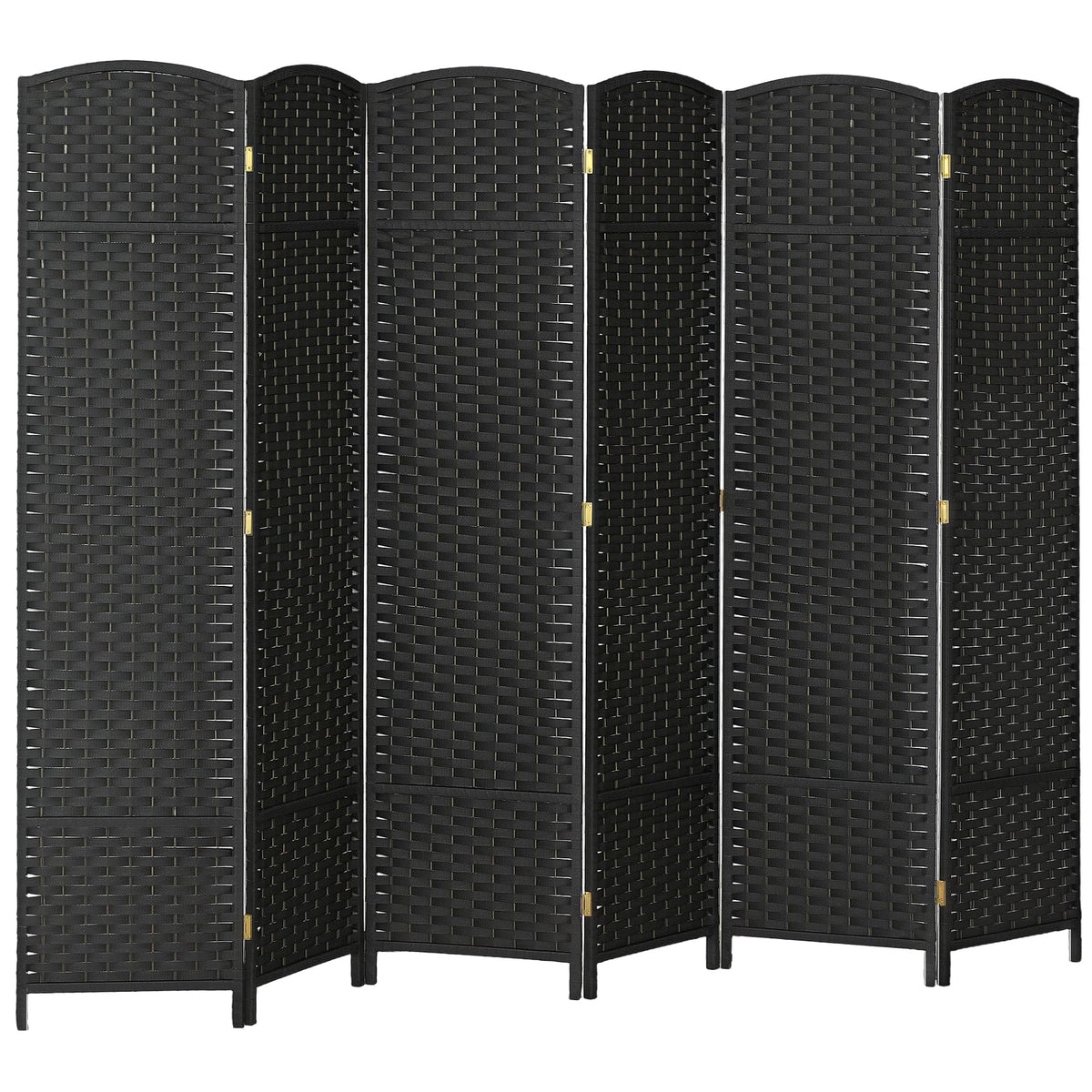HOMCOM Room Divider 8 Panel Folding Privacy Screen 5.6' Tall Nature Wood