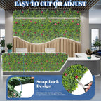 ECOOPTS 40"x40" Faux Ivy Privacy Fence Screen Artificial Boxwood Panels Topiary Hedge Plants for Indoor Outdoor Decoration, #1 Mixed Leave, 1 Pack