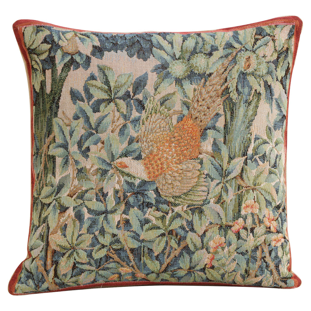 William Morris Kelmscott Tree Blue Tapestry Throw Pillow Cover 19 x 19 in
