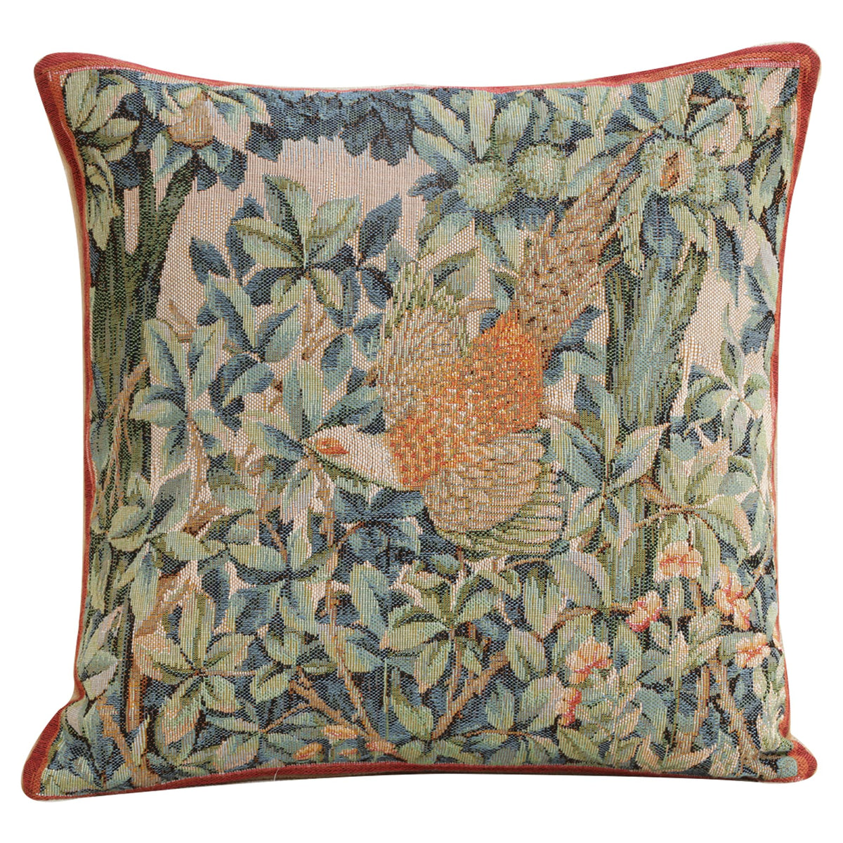 William Morris Kelmscott Tree Blue Tapestry Throw Pillow Cover 19 x 19 in