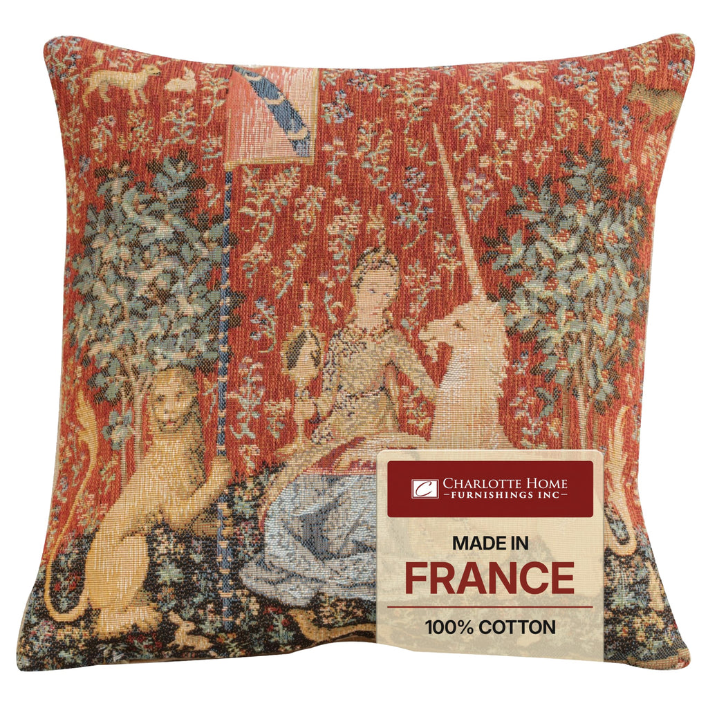 Medieval Rabbit I Tapestry Throw Pillow Cover 19"x19" With Invisible Zipper