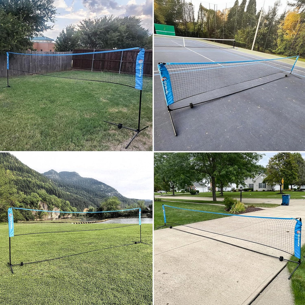 All-in-one Portable Badminton & Pickleball Net Set for Backyard Driveway
