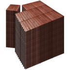 PrimeZone 54 PCS Solid Acacia Wood Interlocking Deck Tiles, Natural Wood