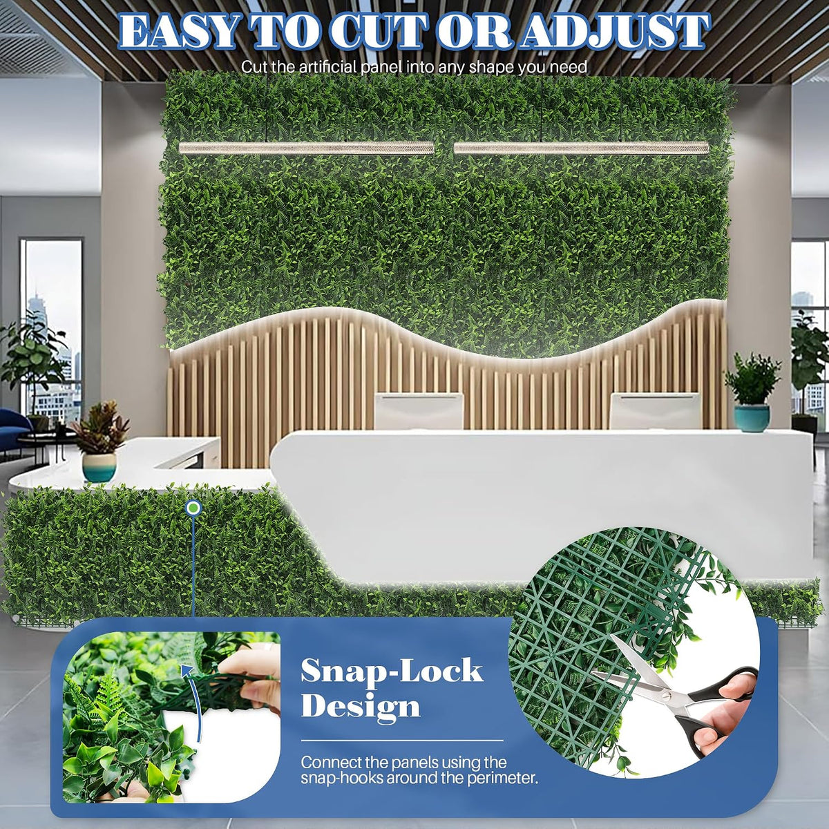 ECOOPTS 20"x20" Faux Ivy Privacy Fence Screen Artificial Boxwood Panels Topiary Hedge Plants for Indoor Outdoor Decoration, #9 Mixed Leaves, 23 Packs