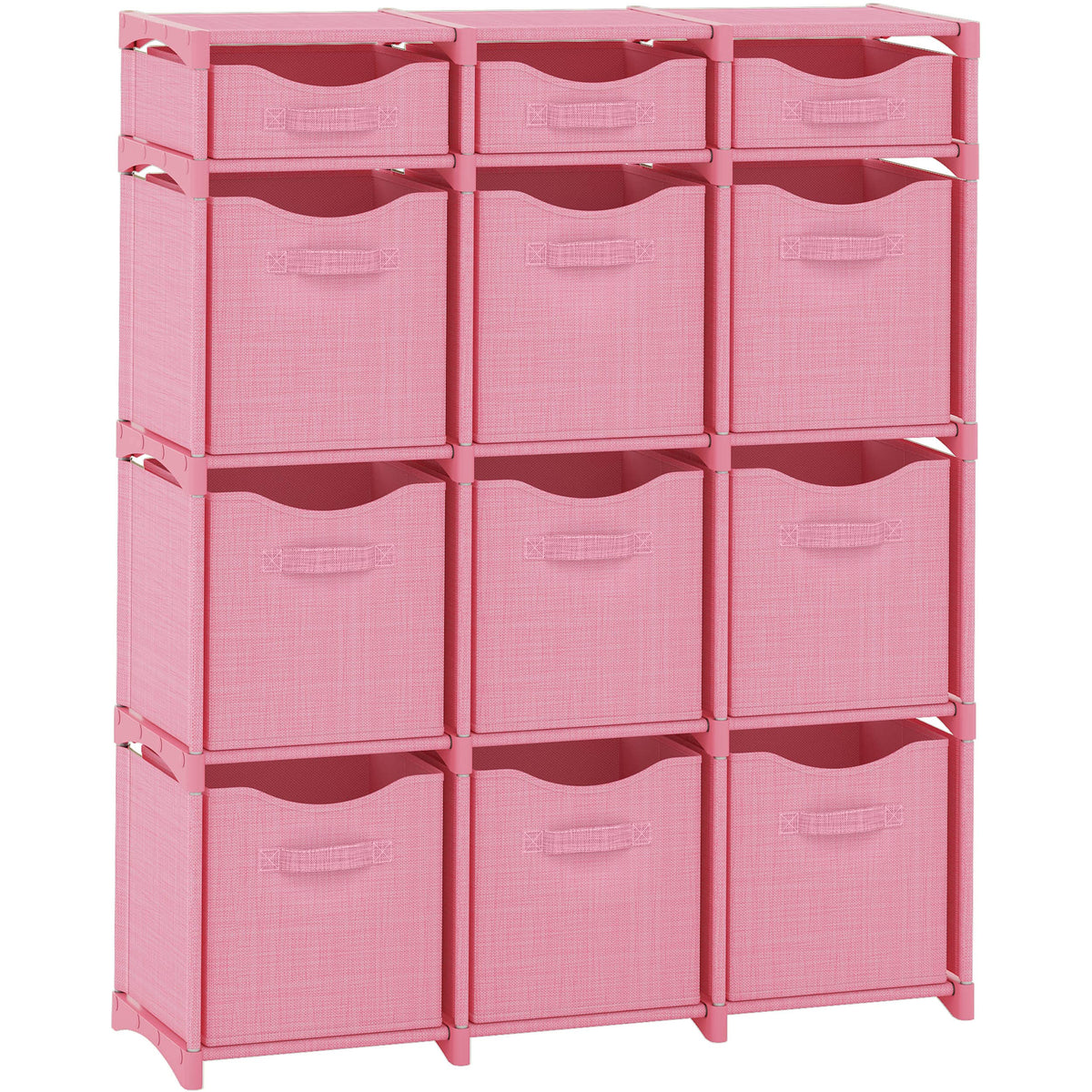 Cube Storage Organizer with Storage Bins Included - The Perfect Closet Organizers and Storage Solution. Includes 12 Storage Cubes, Great For Toy Storage, Closet Storage, Clothes Storage (Grey)
