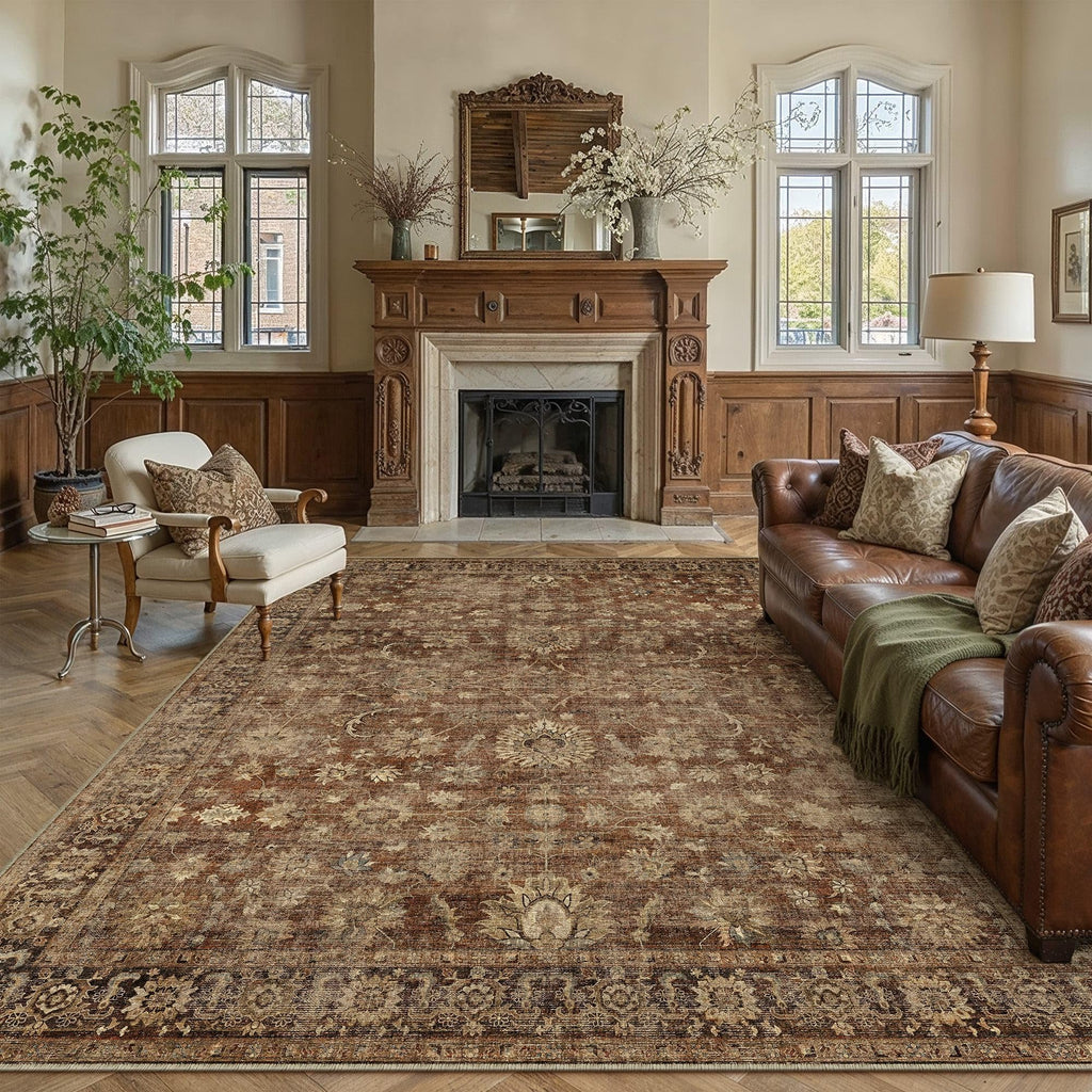 HUGEAR 8x10 Beige Neutral Area Rugs Washable Rug Carpet