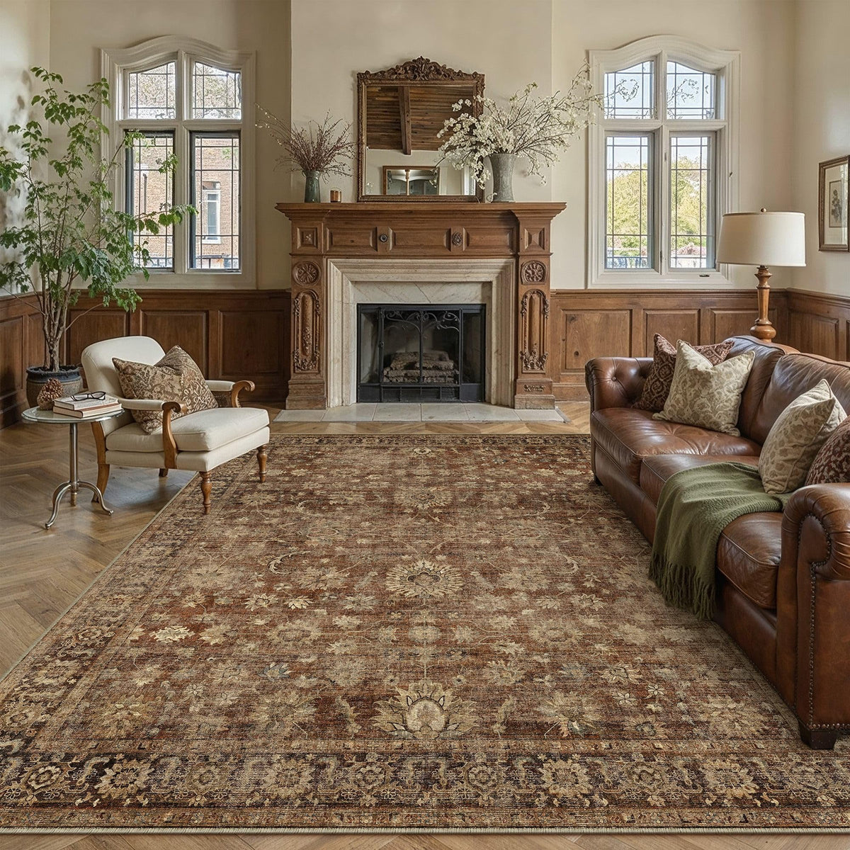 HUGEAR 8x10 Beige Neutral Area Rugs Washable Rug Carpet