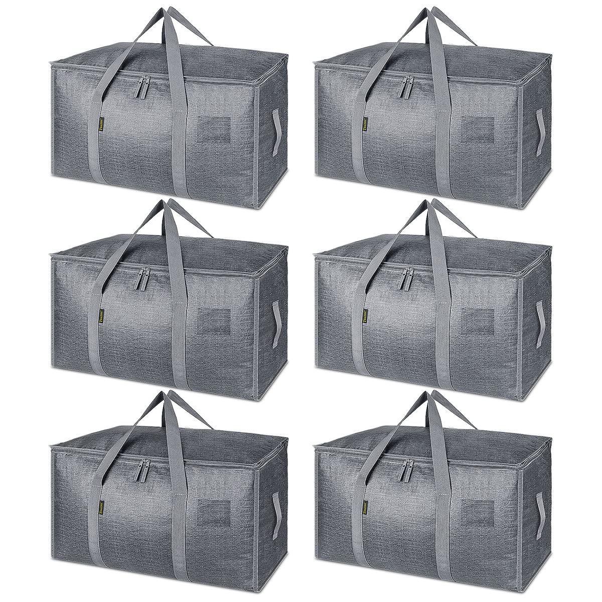 BALEINE 16-Pack Oversized Moving Bags with Reinforced Handles, Heavy-Duty Storage Tote for Clothes, Moving Supplies (Clear, 16-Pack)