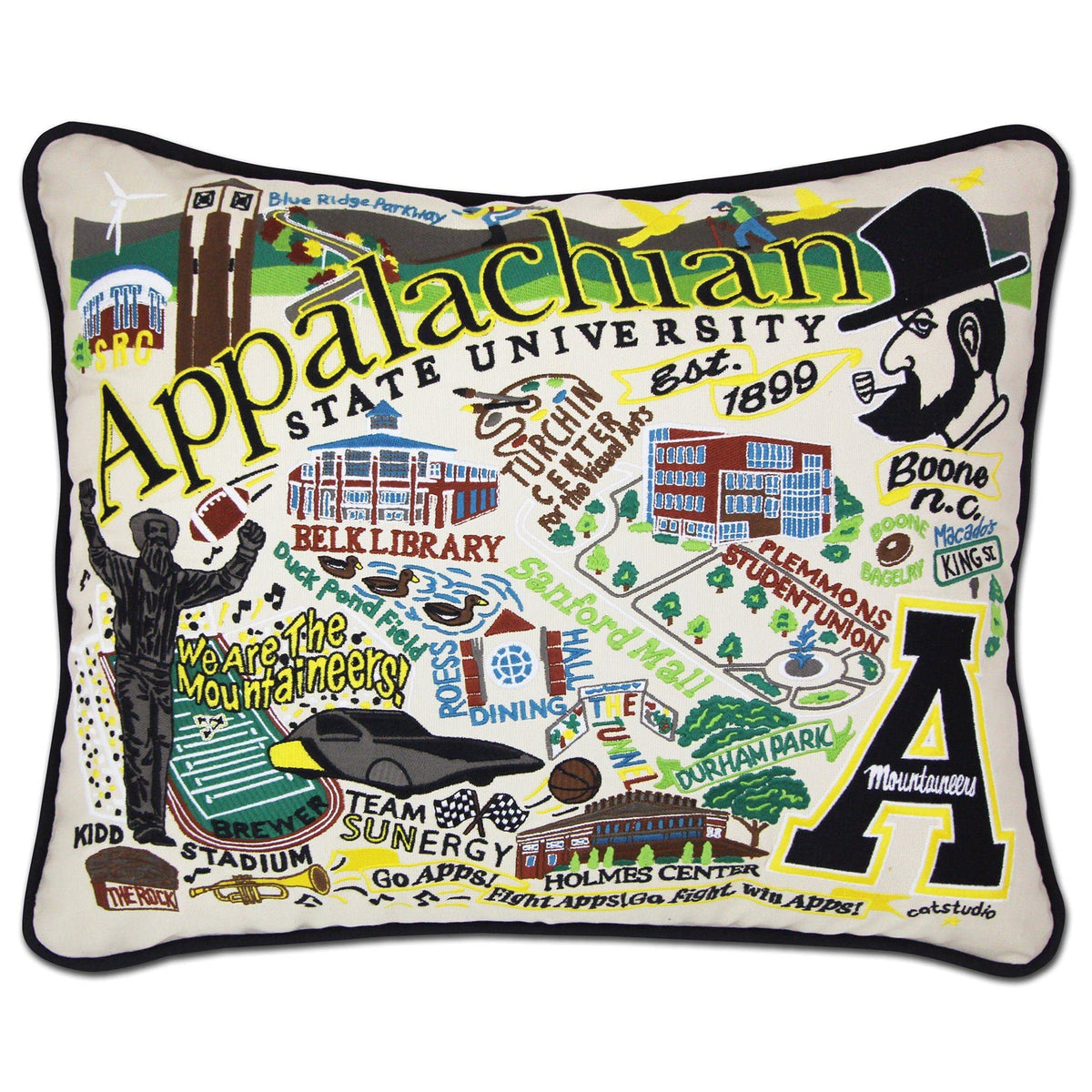 Catstudio Texas A&M Aggies Hand Embroidered Throw Pillow