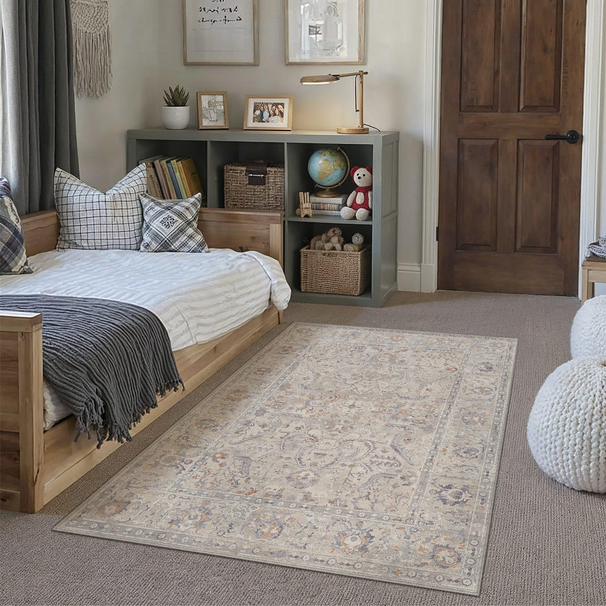 HUGEAR 8x10 Beige Neutral Area Rugs Washable Rug Carpet