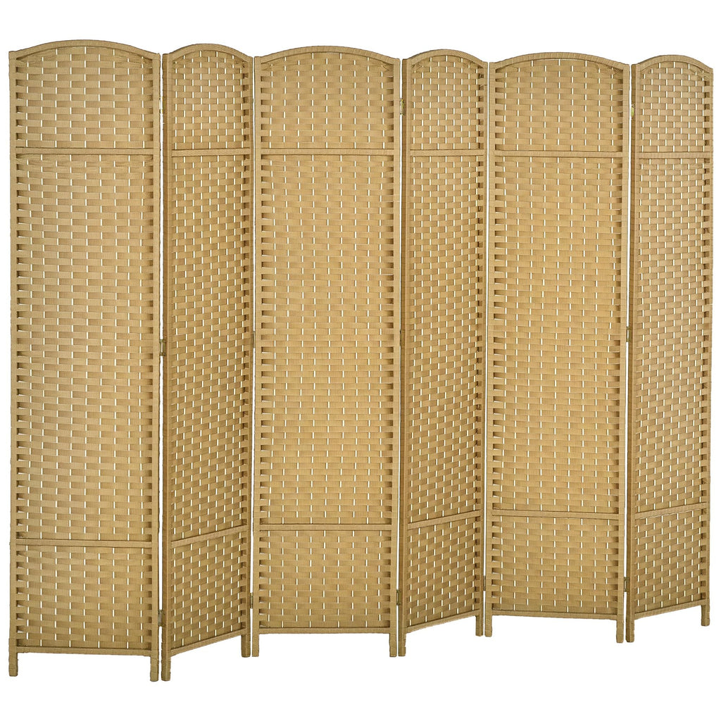 HOMCOM Room Divider 8 Panel Folding Privacy Screen 5.6' Tall Nature Wood