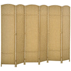 HOMCOM Room Divider 8 Panel Folding Privacy Screen 5.6' Tall Nature Wood