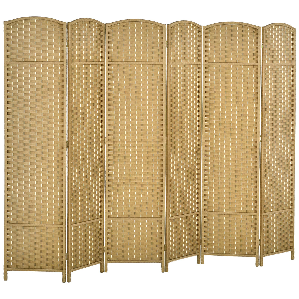 HOMCOM Room Divider 8 Panel Folding Privacy Screen 5.6' Tall Nature Wood
