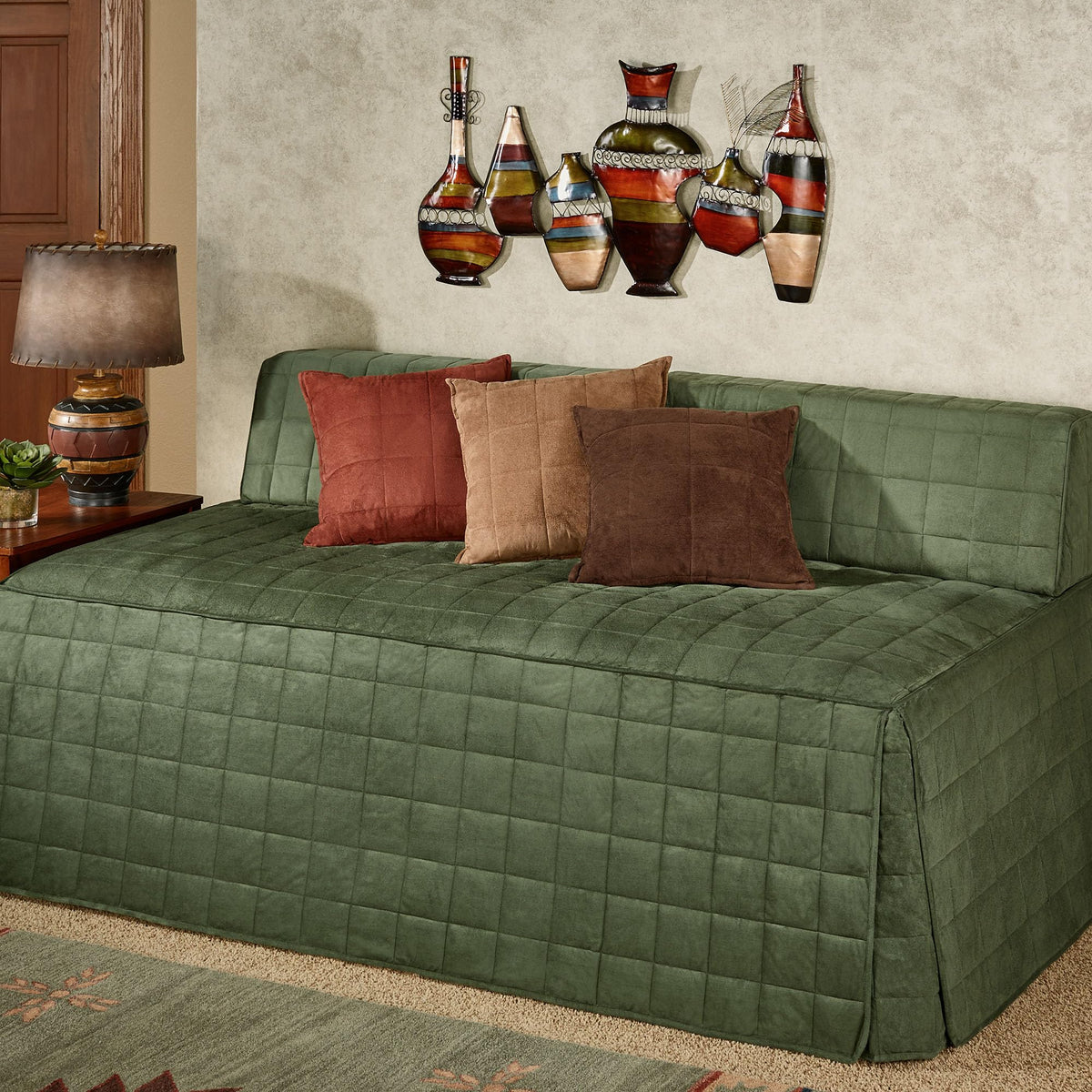 Touch of Class Camden Luxury Bedding, Deep Sage Green, Twin, 2 Pc Set