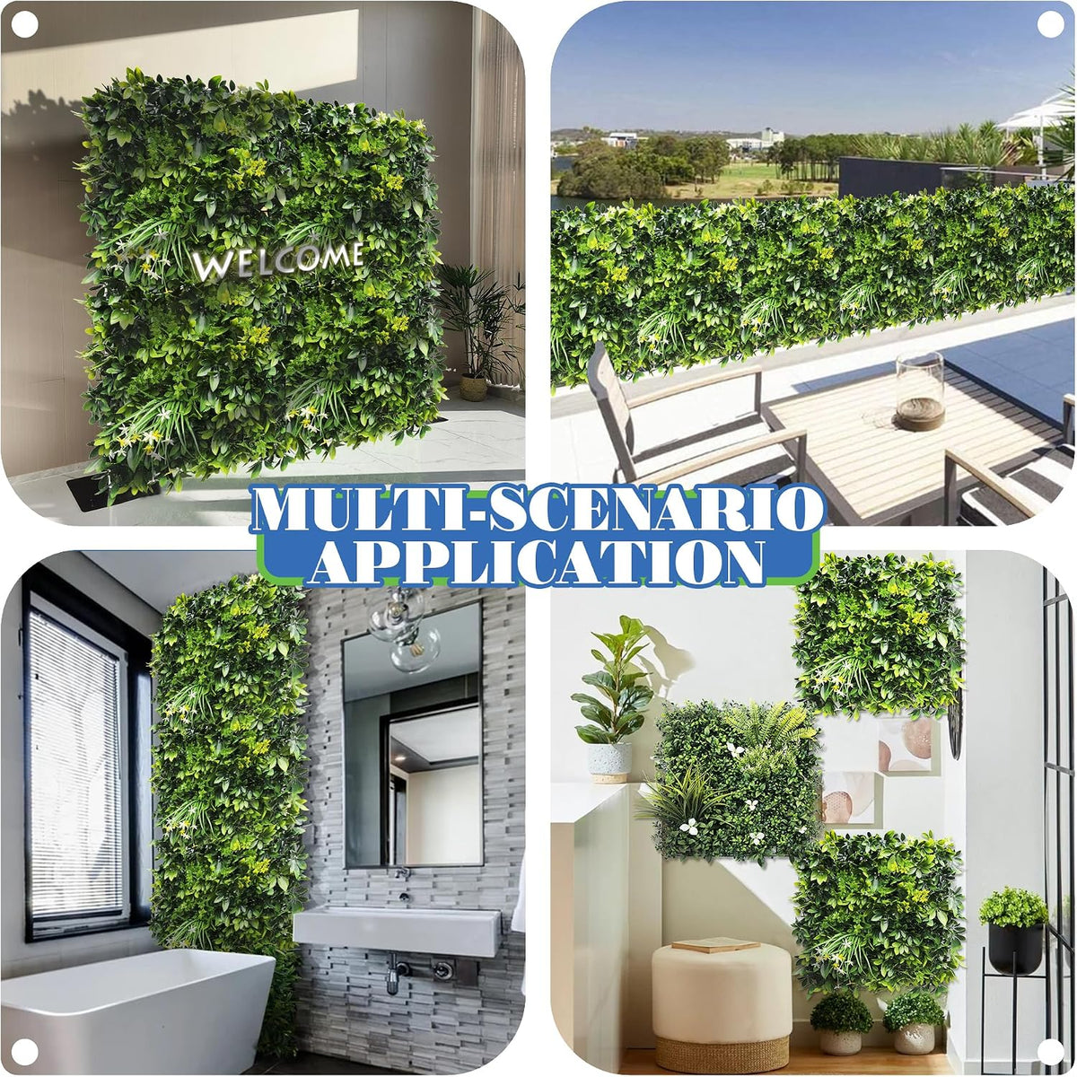 ECOOPTS 20"x20" Faux Ivy Privacy Fence Screen Artificial Boxwood Panels Topiary Hedge Plants for Indoor Outdoor Decoration, #6 Mixed Leaves, 15 Packs