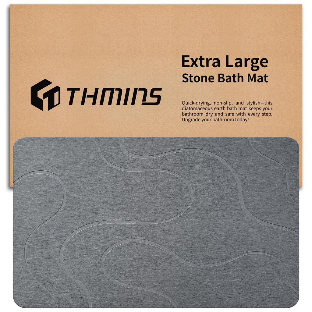 THMINS Extra Large Stone Bath Mat, 36''x24'' Stone Shower Mat