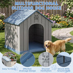 43 Inch Large Dog House Outdoor/Indoor,Plastic,Blue