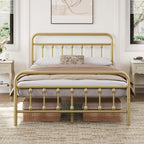 Yaheetech Queen Metal Platform Bed Frame, Victorian Headboard & Footboard