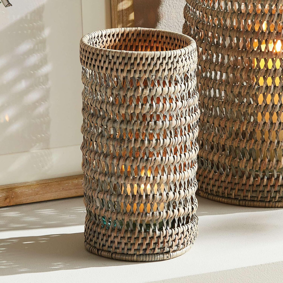 Napa Home & Garden Burma Rattan Hurricane Small Small Brown