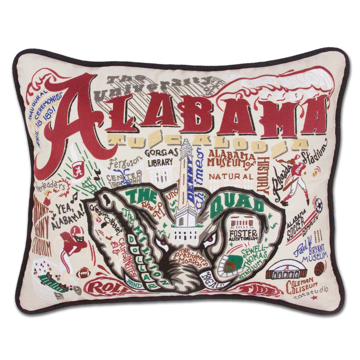 Catstudio Texas A&M Aggies Hand Embroidered Throw Pillow